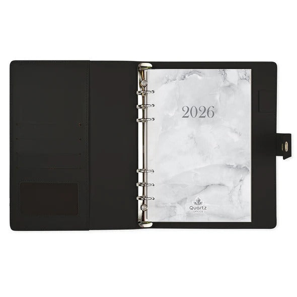 Agenda piele ecologica A5 All Black Quartz Office