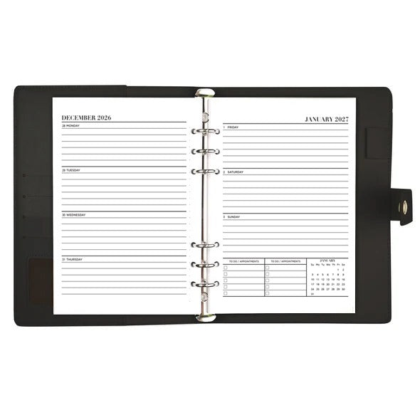 Agenda piele ecologica A5 All Black Quartz Office