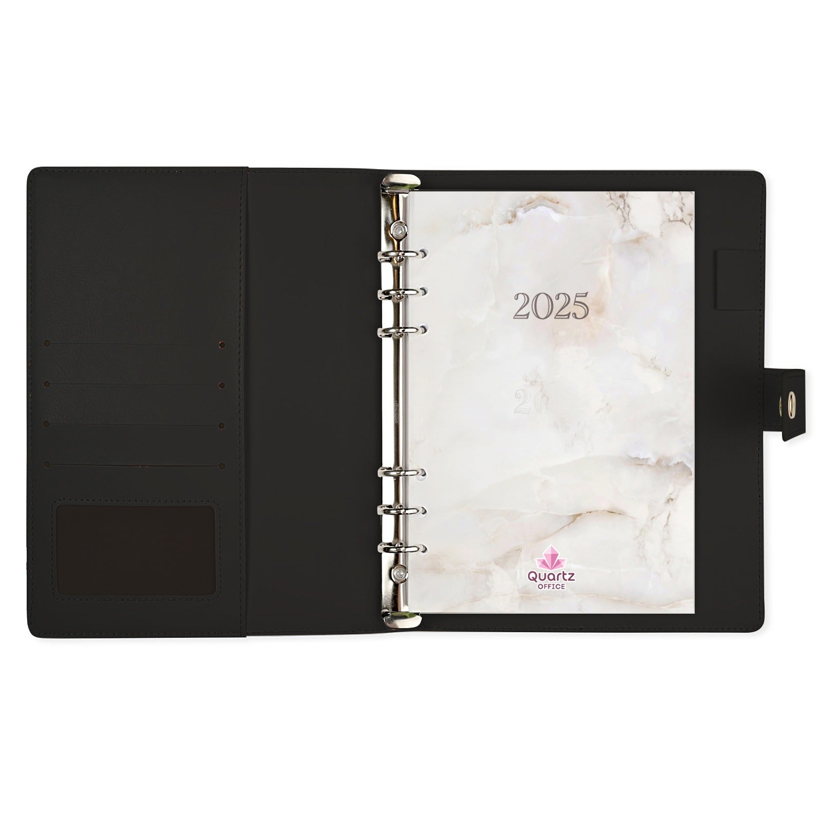 Agenda piele ecologica A5 All Black Quartz Office