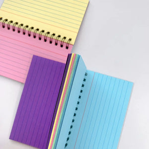 Notes 4 culori liniat cu spirala 12,5 cm x 7,5 cm 50 file